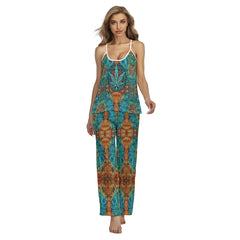 Abstract Leaf Art Cami Pajamas Sets For Women Sleepwears Combo