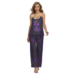Purple Skull Lava Pajamas Sets For Women Sleepwears Combo