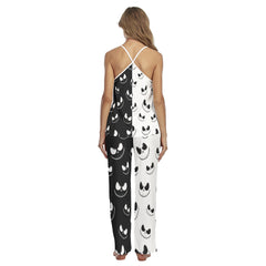 Black & White Art Cami Pajamas Sets For Women Sleepwears Combo
