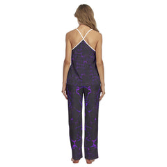 Purple Skull Lava Pajamas Sets For Women Sleepwears Combo
