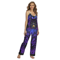 Purple Night Moon Pajamas Sets For Women Sleepwears Combo