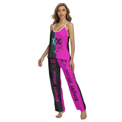 Purple Skull Nightmare Cami Pajamas Sets For Women Sleepwears Combo