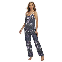 Gothic Skull Art Pajamas Sets For Women Sleepwears Combo