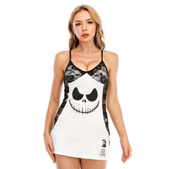 Black & White Art Women's Black Lace Cami Dress Babydolls Nightgowns