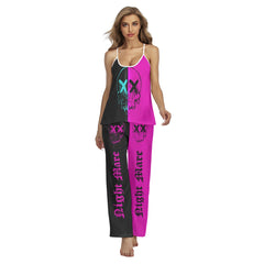 Purple Skull Nightmare Cami Pajamas Sets For Women Sleepwears Combo