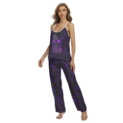 Purple Skull Lava Pajamas Sets For Women Sleepwears Combo