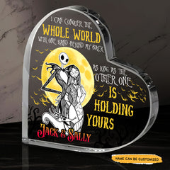 Behind My Back - Customized Skull Couple Crystal Heart Anniversary Gifts