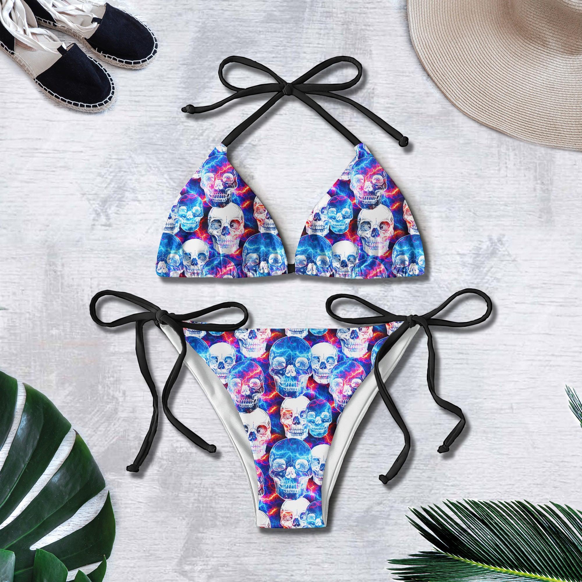 Skull Thunder Micro Triangle Bikini Swimsuit - Wonder Skull