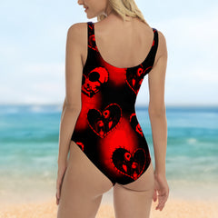 One Piece Bikini Blood Moon Romance Print Swimwear