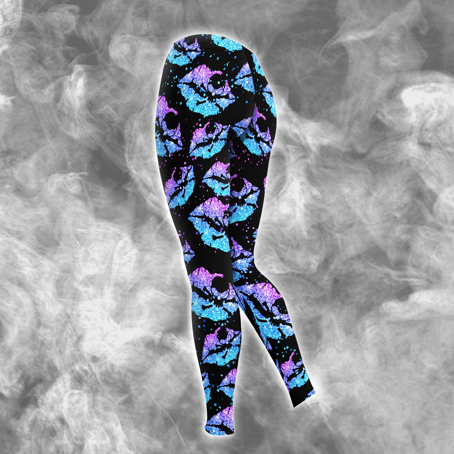 Gradient Twinkle Lip Skull Combo Hoodie and Leggings - Dark and edgy matching set with skull designs for a unique and stylish look.
