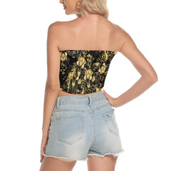 Image featuring a stylish set of women's tube top and high-waisted pants, perfect for summer outings and beachwear. The ensemble exudes a trendy and chic vibe, ideal for resort vacations, beach parties, and poolside lounging. The tube top offers a flattering silhouette, while the high-waisted pants provide comfort and style. This fashionable outfit set is a must-have for anyone looking to make a statement under the sun.