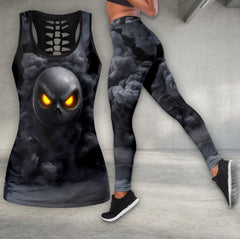 Smoke Cybernetic Skull Art Tanktop and Leggings