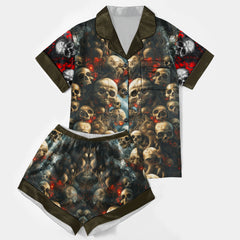 Chic and stylish women's pajama set with unique design prints and statement sleeves, Soft and luxurious fabrics make this pajama set perfect for bedtime or lounging at home.