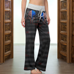 Rebel Patriot Track Art Women's High-waisted Wide Leg Pants