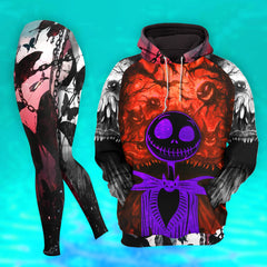 Women Hoodie and Leggings, Purple Shadow Gate Outwear Pants Outfit