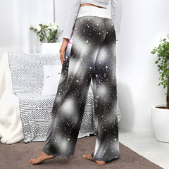 Pink Skull Art Women's High-waisted Wide Leg Pants