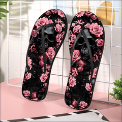 Image of a pair of beach flip flops with a sleek design, featuring a comfortable yoga mat footbed, non-slip sole, and water-friendly materials. Perfect for summer outings, beach walks, and casual occasions.
