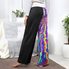 Blacklight Melt Smile Women's High-waisted Wide Leg Pants