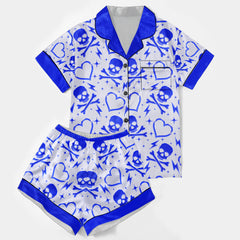 Chic and stylish women's pajama set with unique design prints and statement sleeves, Soft and luxurious fabrics make this pajama set perfect for bedtime or lounging at home.