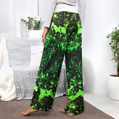 Green Brush Art Women's High-waisted Wide Leg Pants
