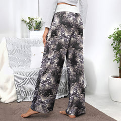Celestial Gothic Skull Butterfly Women's High-waisted Wide Leg Pants