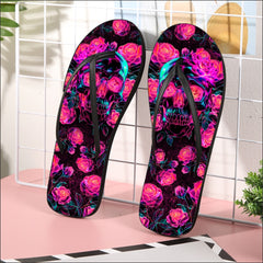 Image of a pair of beach flip flops with a sleek design, featuring a comfortable yoga mat footbed, non-slip sole, and water-friendly materials. Perfect for summer outings, beach walks, and casual occasions.