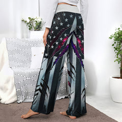 Metal Scary Skull Art Women's High-waisted Wide Leg Pants | Wonder Skull
