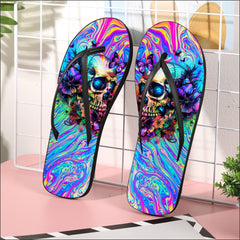 Image of a pair of beach flip flops with a sleek design, featuring a comfortable yoga mat footbed, non-slip sole, and water-friendly materials. Perfect for summer outings, beach walks, and casual occasions.
