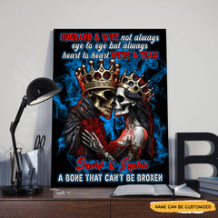 Husband & Wife - Custom Personalized Names Gothic Skull And Roses Canvas
