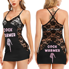 Funny Skull Black Lace Sleepwears Babydol Dresses - Wonder Skull