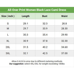 Black & White Art Women's Black Lace Cami Dress Babydolls Nightgowns