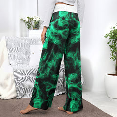 Green Soul Skull Women's High-waisted Wide Leg Pants