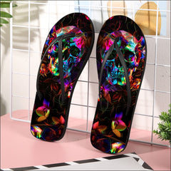 Image of a pair of beach flip flops with a sleek design, featuring a comfortable yoga mat footbed, non-slip sole, and water-friendly materials. Perfect for summer outings, beach walks, and casual occasions.