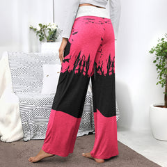 Pink Night Art Women's High-waisted Wide Leg Pants