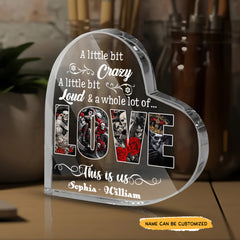 Krazy Loud Love - Customized Skull Couple Crystal Heart Anniversary Gifts