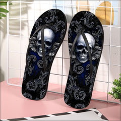 Image of a pair of beach flip flops with a sleek design, featuring a comfortable yoga mat footbed, non-slip sole, and water-friendly materials. Perfect for summer outings, beach walks, and casual occasions.