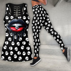 Dark Lip Skull Kiss Tanktop and Legging