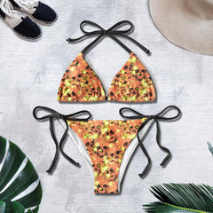 Sparkling Yellow Skull Micro Triangle Bikini Swimsuit - Wonder Skull