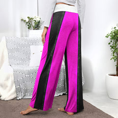 Purple Skull Night Women's High-waisted Wide Leg Pants