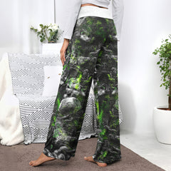 Skull Hell Smoke Women's High-waisted Wide Leg Pants
