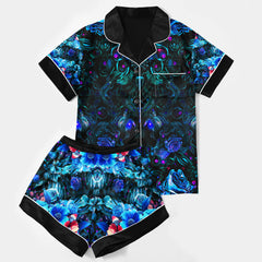 Chic and stylish women's pajama set with unique design prints and statement sleeves, Soft and luxurious fabrics make this pajama set perfect for bedtime or lounging at home.