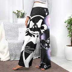 Cosmic Love Bones Women's High-waisted Wide Leg Pants
