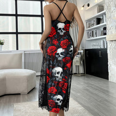 Dark Skull Rose Fantasy Women's Lace Cami Sleepwear