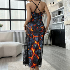 Lava Skull Rift Art Lace Cami Sleepwear
