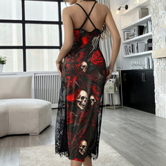 Skeleton Rose Gothic Women's Lace Cami Sleepwear