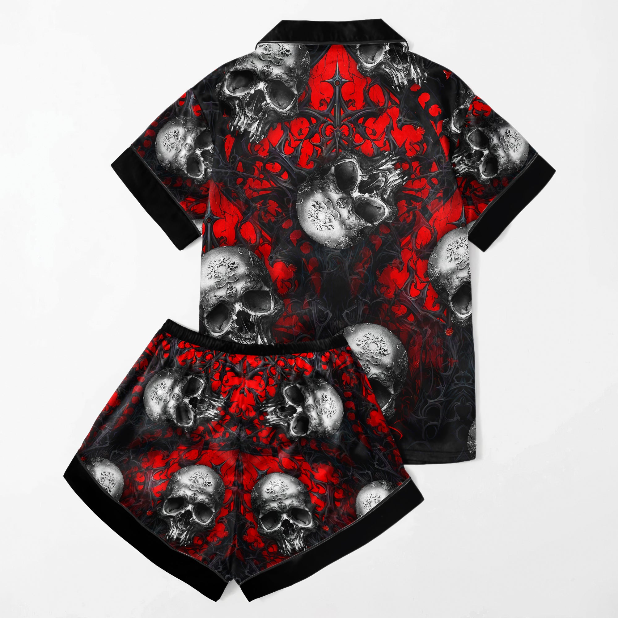 Chic and stylish women's pajama set with unique design prints and statement sleeves, Soft and luxurious fabrics make this pajama set perfect for bedtime or lounging at home.