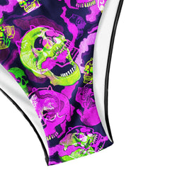 Solid Tiedye Green Purple Micro Triangle Bikini Swimsuit - Wonder Skull