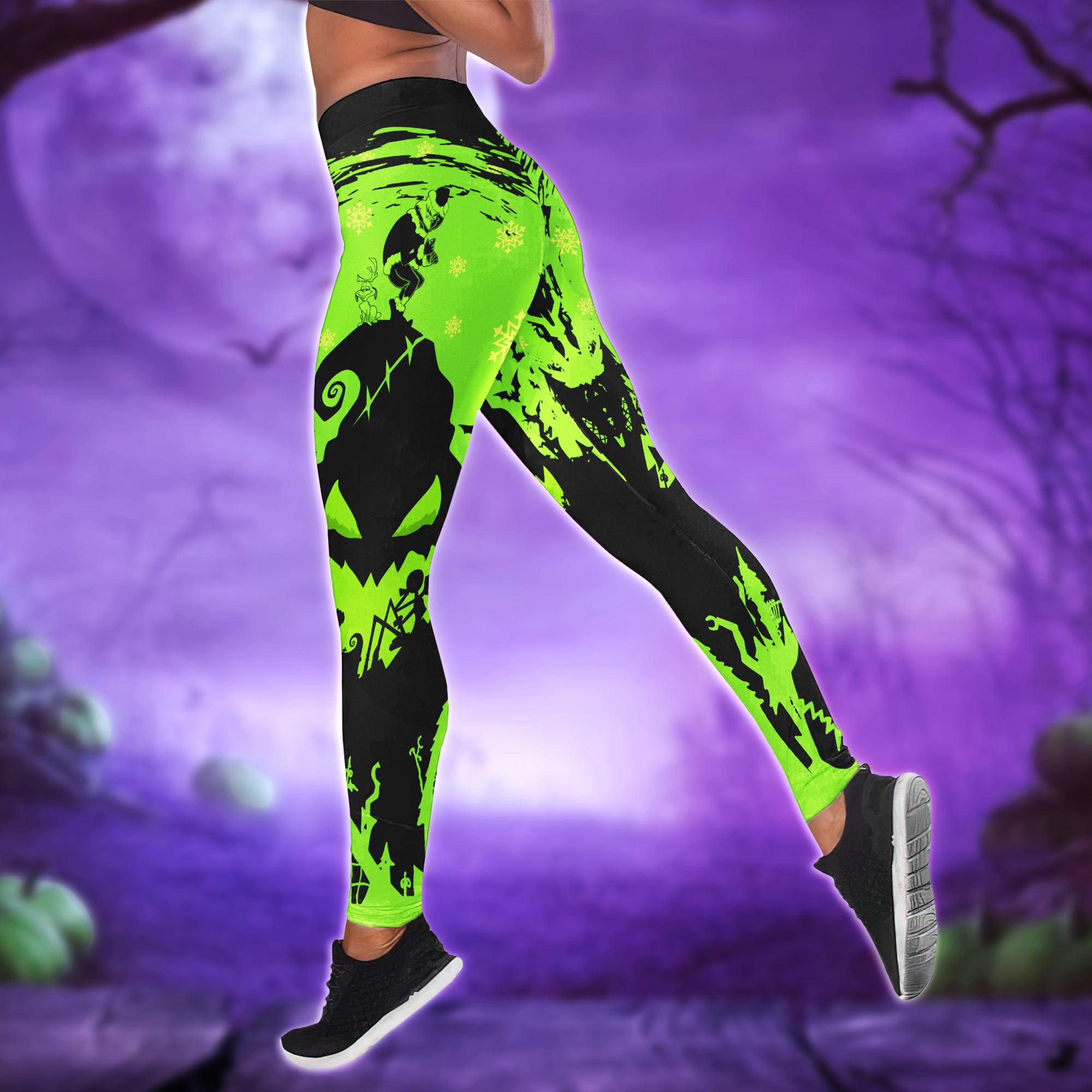 Unique horror-themed fashion ensemble: tanktop and leggings