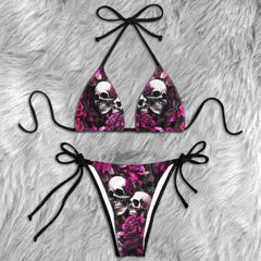 Purple Skull Seduction Micro Triangle Bikini Swimsuit