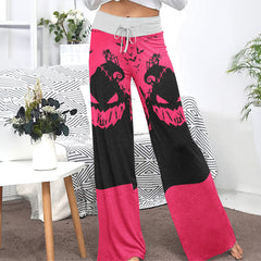 Pink Night Art Women's High-waisted Wide Leg Pants